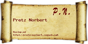 Pretz Norbert névjegykártya